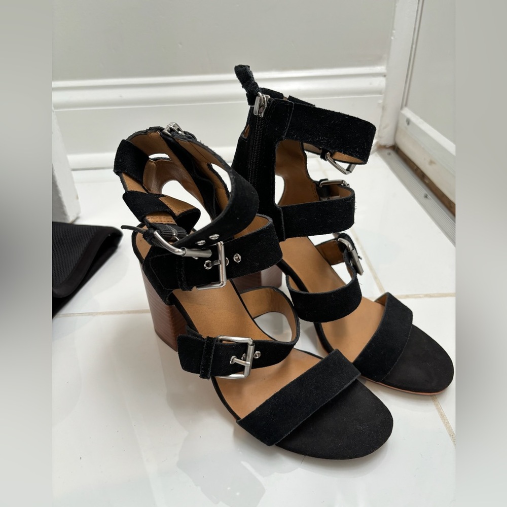 Strappy black heels